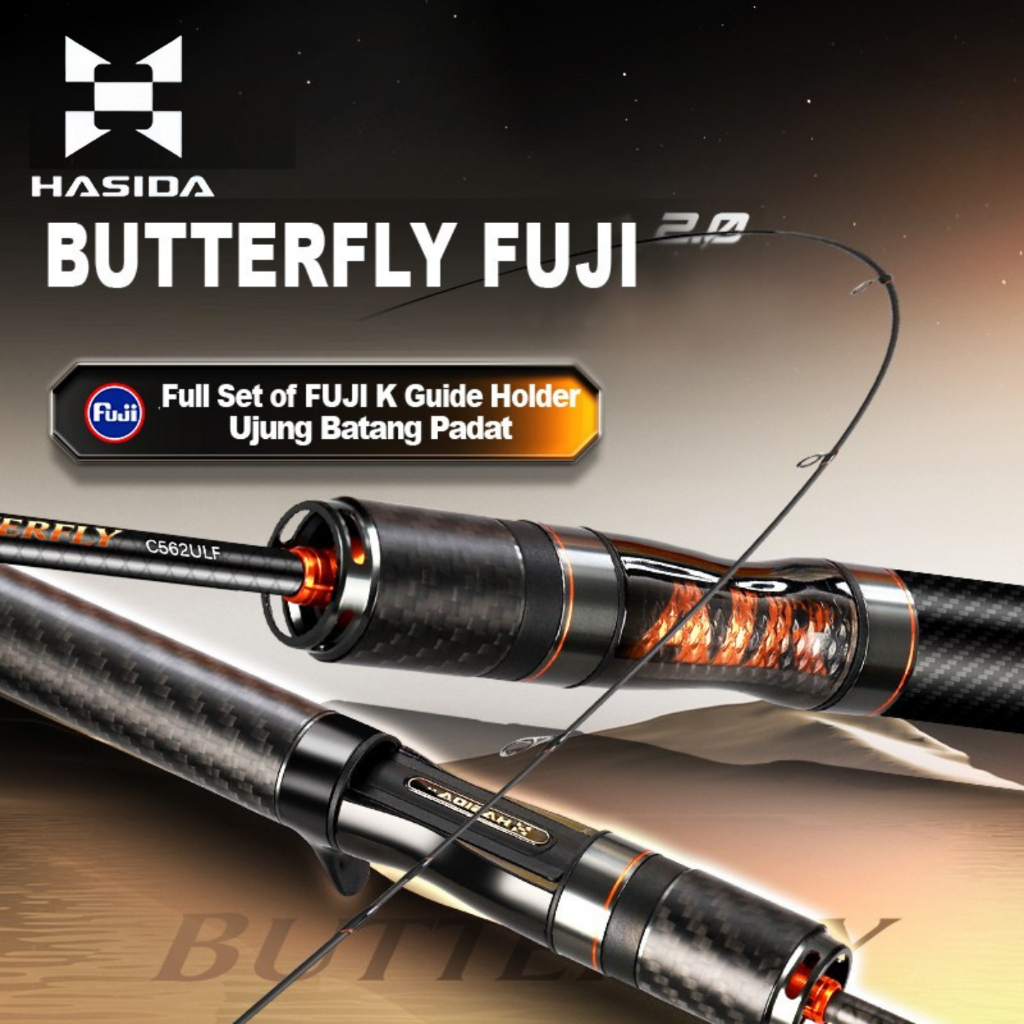 TERLARIS BISA COD HASIDA BUTTERFLY FUJI "O" Joran Pancing Ul Import Joran Baitcasting/Spinning
