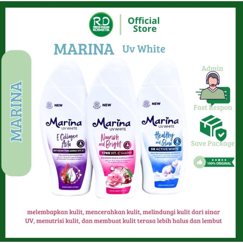 REKANDAGANG HANDBODY MARINA 185Ml || DEWI BRIGHT || E COLLAGEN ASTA || HEALTHY GLOW || NOURISH BRIGH