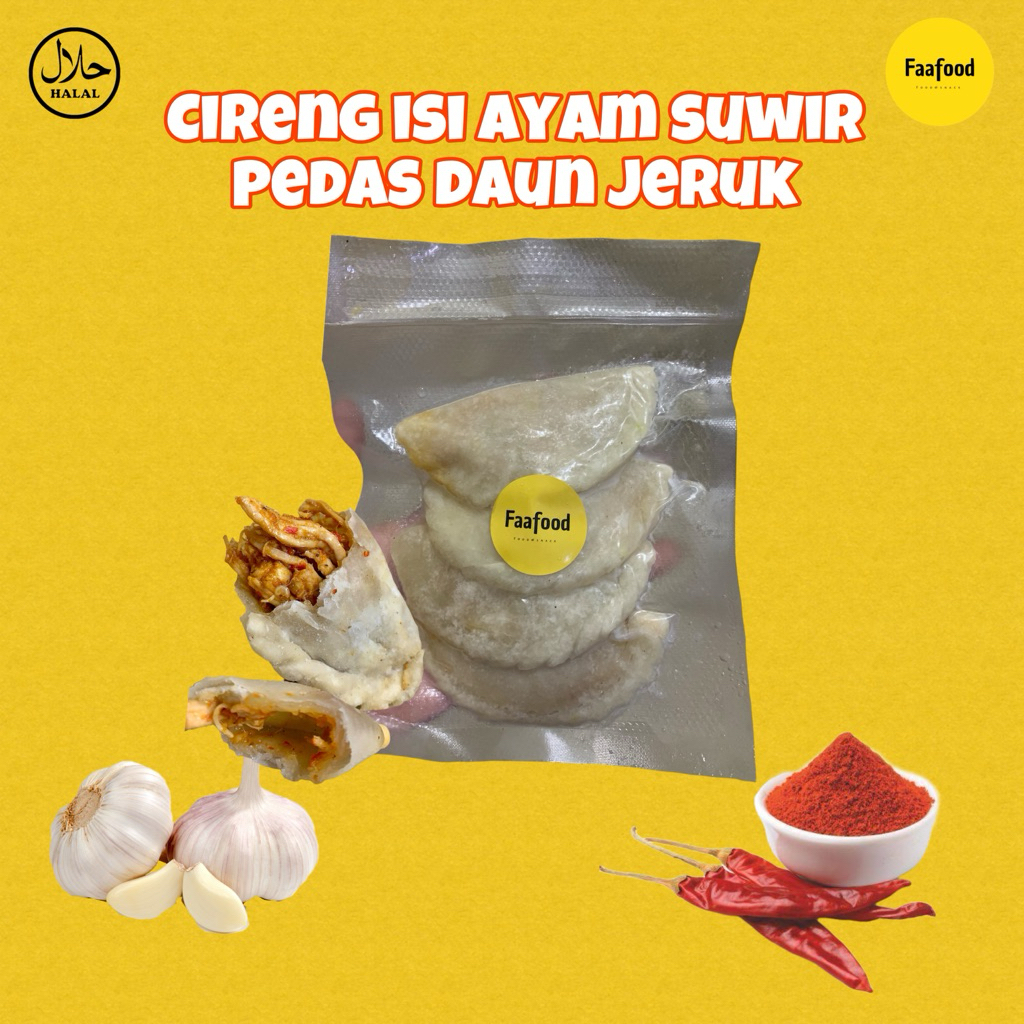 

PROMO CIRENG BUCITREUK ISI DAGING AYAM SUWIR PEDAS DAUN JERUK ISI 4/PCS FOOD FROZEN