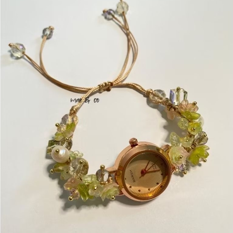 Jade Watch Bracelet || Jam Tangan Manik Fairy || Jam Tangan Tali Serut || Jam Tangan Aesthetic