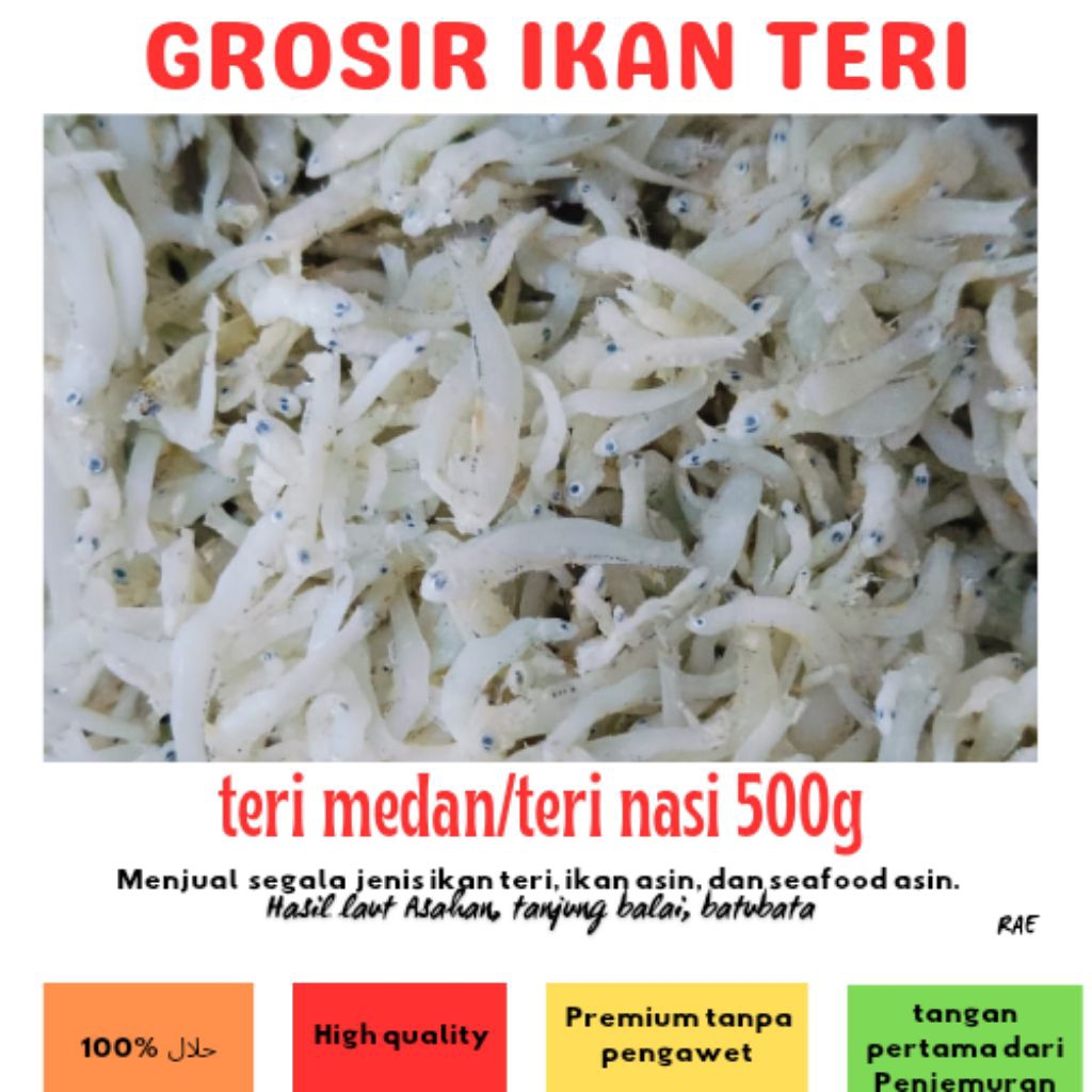 

ikan teri nasi putih bersih, tanpa bahan pengawet 500g