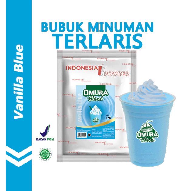 

OMURA Blend Bubuk Minuman Premium Rasa Vanilla Blue Powder Drink 1 Kg Omura Powder