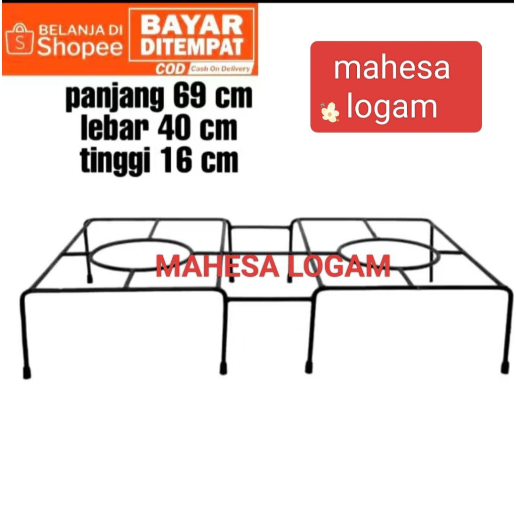 Tungku Kompor Rinai 2 Behel Double Kuat Besi Tatakan Dudukan Tungku Kompor Rinai double Single singg