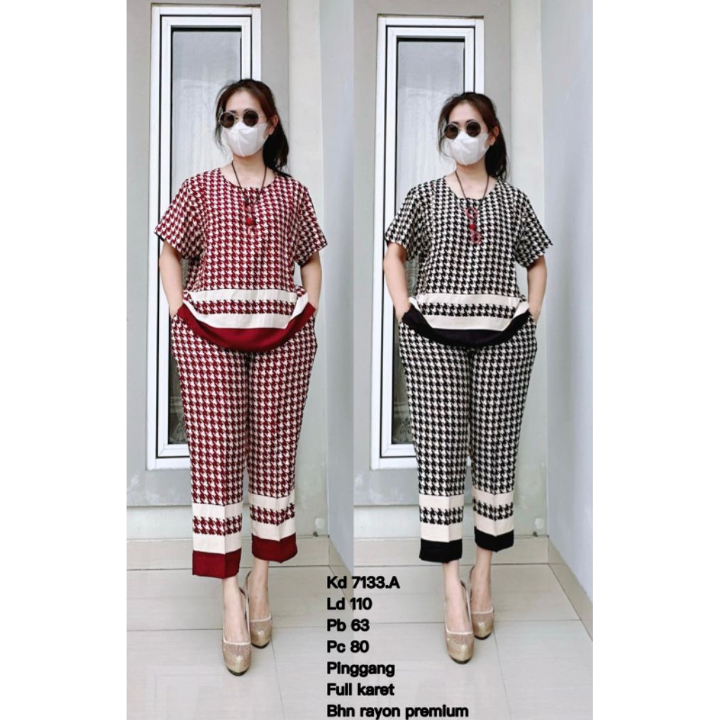 SETELAN WANITA DEWASA KASUAL / ONE SET 2 IN 1 TERBARU / SET WANITA KEKINIAN / SETELAN BAJU BANGKOK /