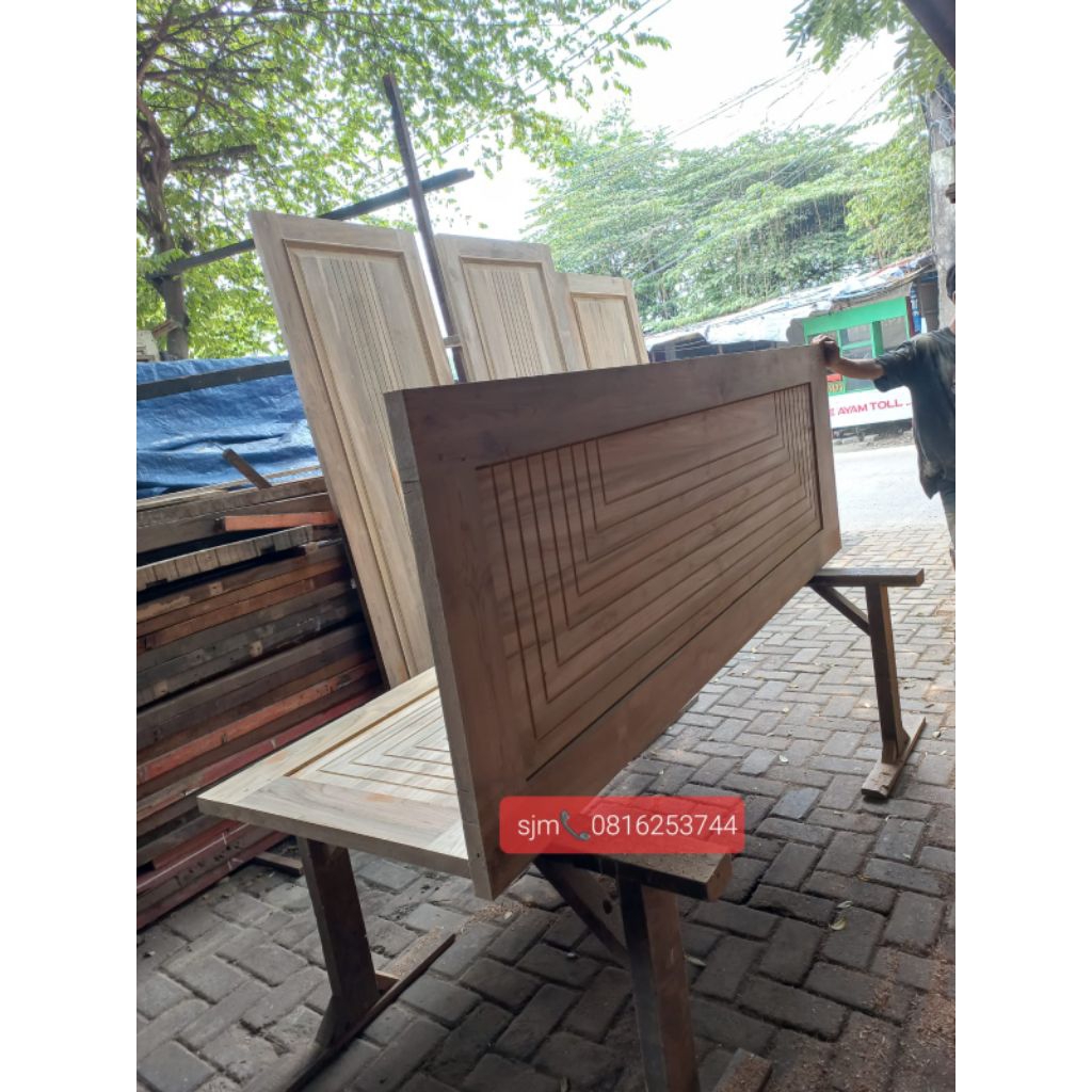 pintu jati tua bahan kayu jati lawas bekas bongkaran