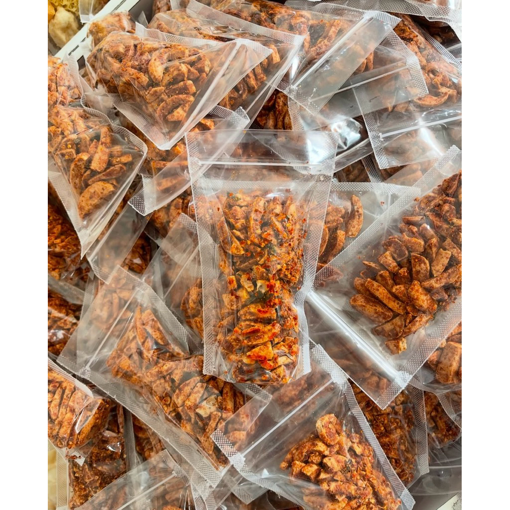 

Basreng pedas gurih daun jeruk/Baso goreng kemasan hemat