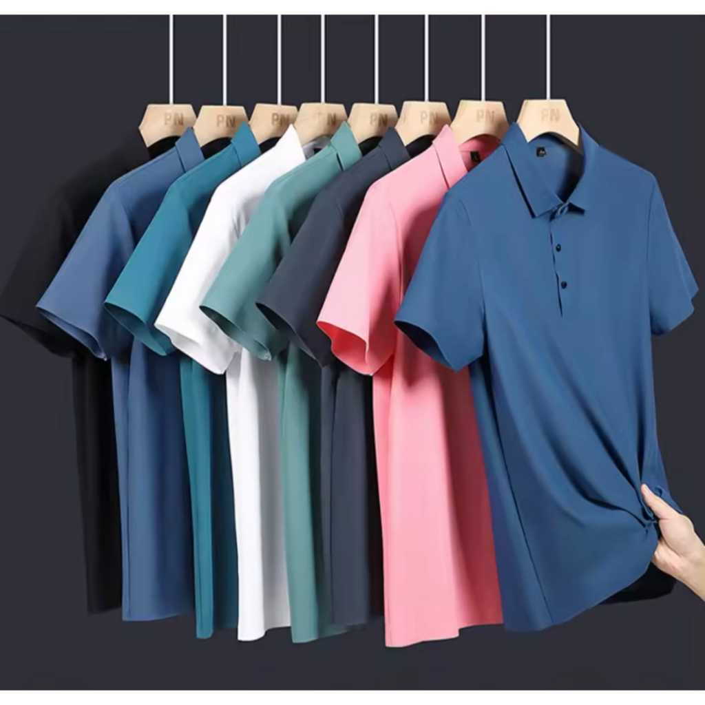 kaos kerah polo pria icesik seanless Tampa jahitan , baju jumbo big size kaos golf olahraga gym fitn