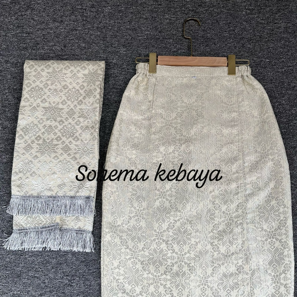 Rok Songket Span Siap pakai Dan Selendang