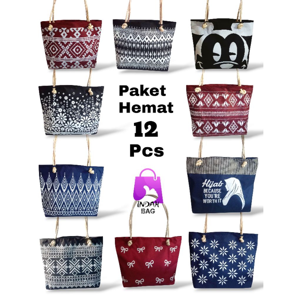 Tas Tote bag wanita tas kekinian paket hemat/usaha