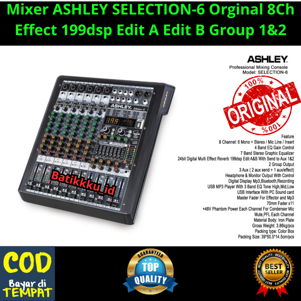 MIXER ASHLEY SELECTION 6 / SELECTION6 6CH ORIGINAL ASHLEY