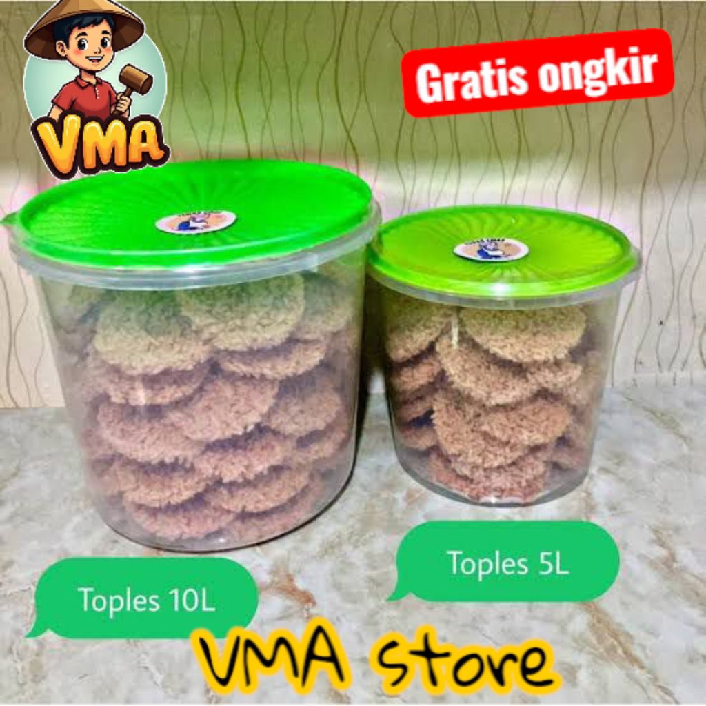 

Renginang Matang Kemasan Toples 5L dan 10 L Renyah Gurih dengan Rasa Bawang Original