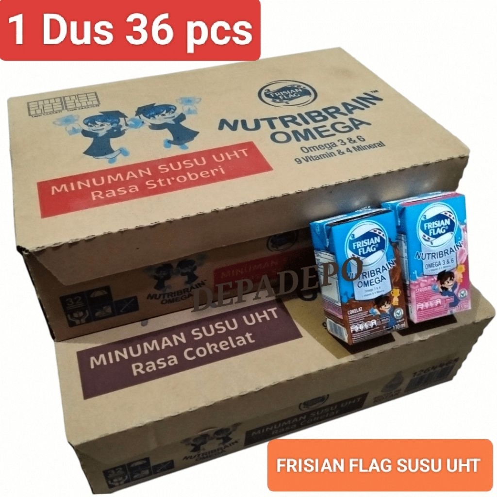 

Frisian Flag Susu UHT Nutribrain Omega 1 Dus – 36 pcs x 110ml | Susu Anak Sehat & Praktis