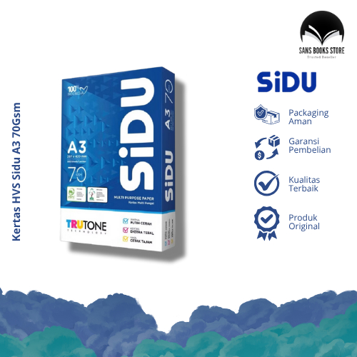 

Kertas HVS Sidu A3 70Gsm 500 Sheets