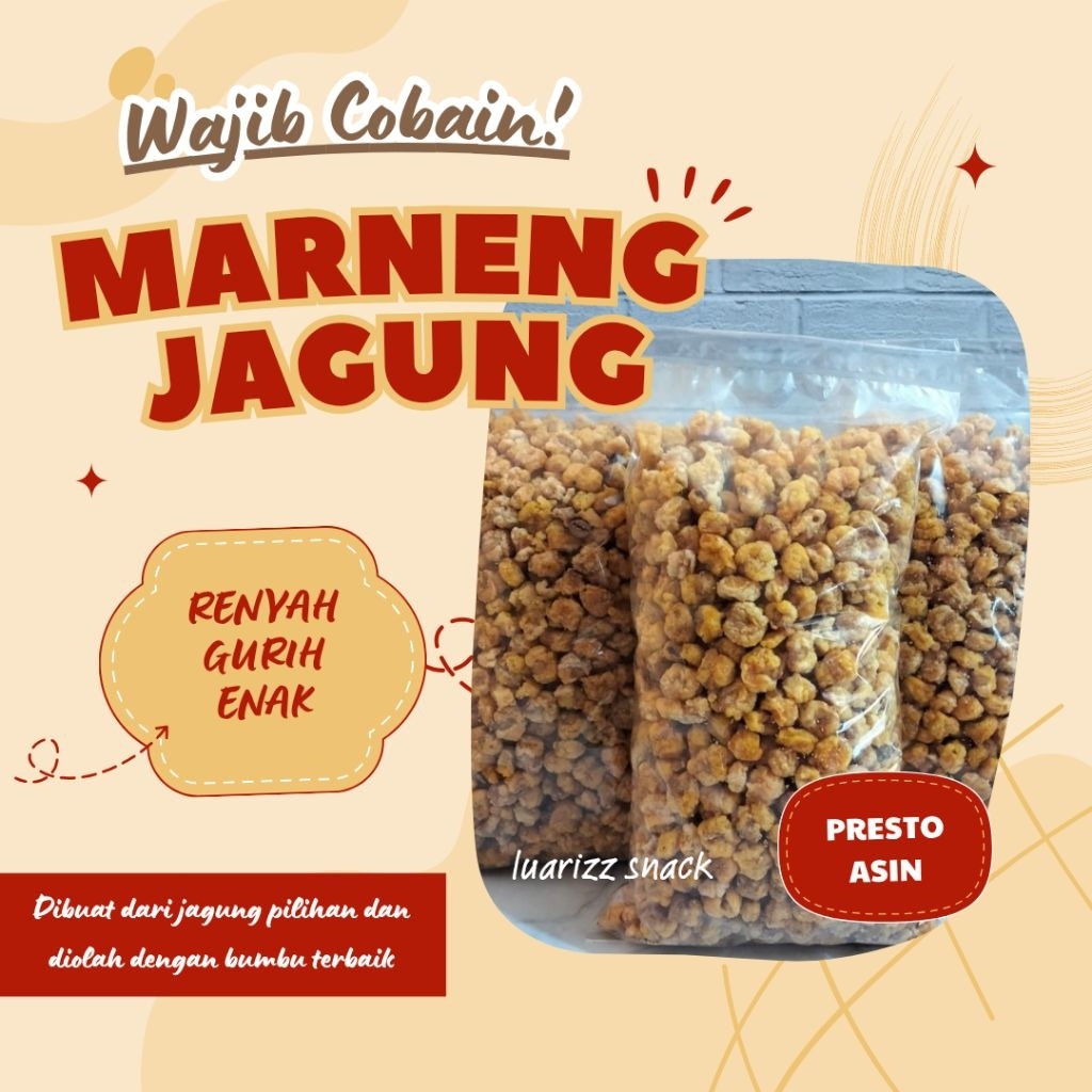 

250 gr Marneng Jagung Presto Rasa Asin/Ori Kiloan