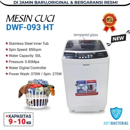 Mesin Cuci 1 Tabung 9 Kg - 10 Kg Denpoo DW 093 Stainless Steel Low Watt