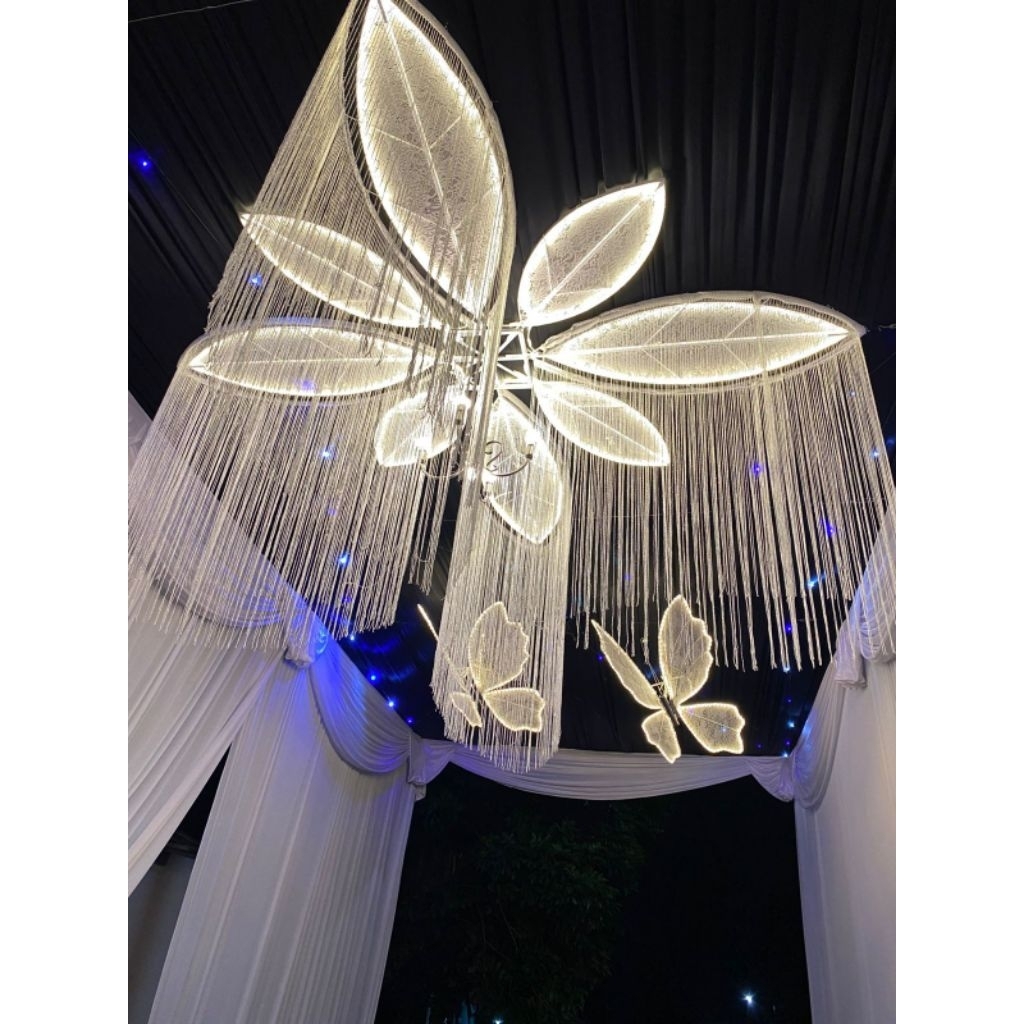 lampu gantung bintang tirai tenda dekorasi pernikahan