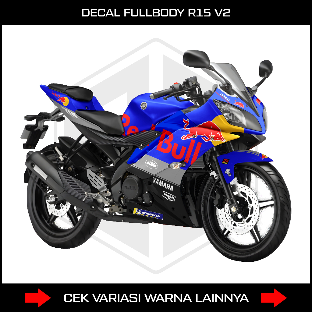 Decal R15 V2 Yzfv2 Full Body Keren Terbaru Merah HRC / Yamaha R15V2 YZX V2 FULLBODY