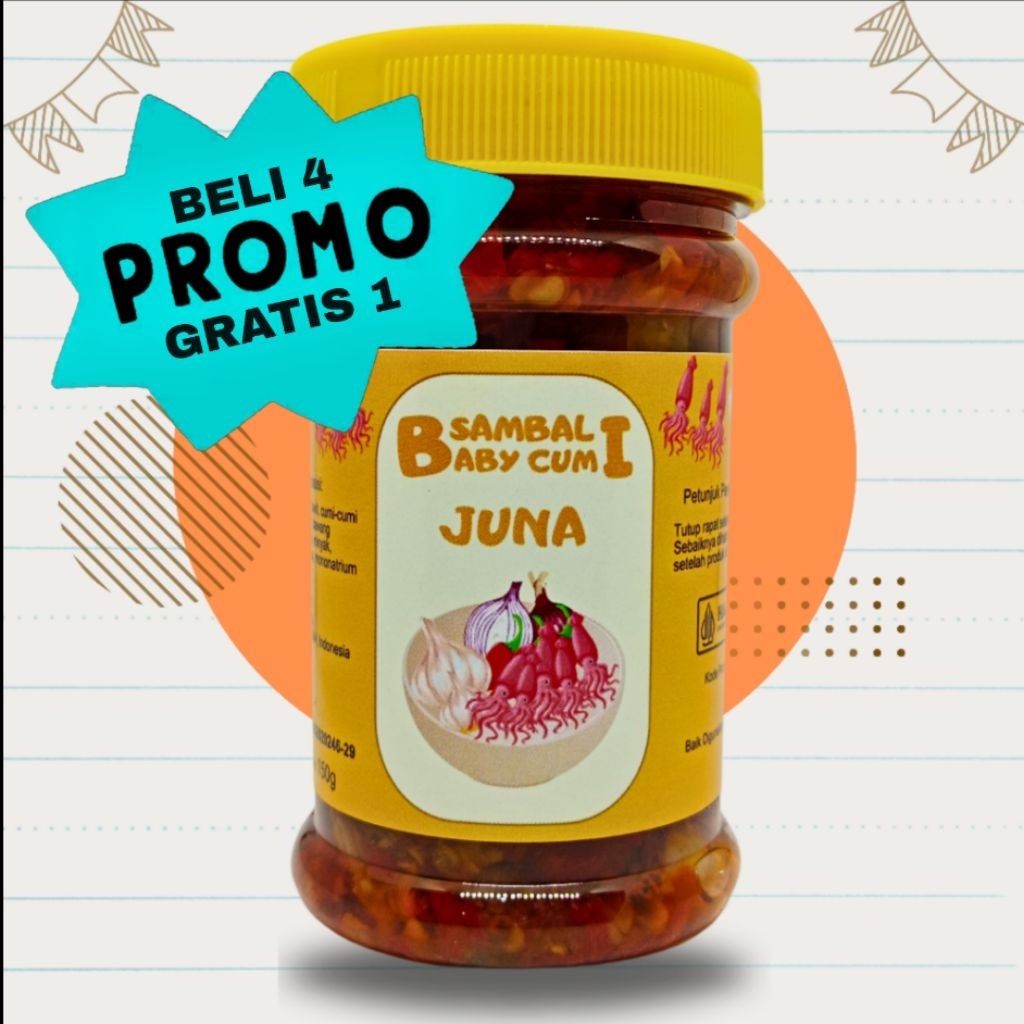 

BELI 4 GRATIS 1 - Sambal Juna Baby Cumi - Sambel Jujur Enak
