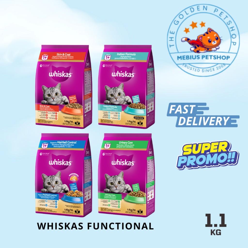 whiskas 1,1 kg makanan kucing whiskas fungsional