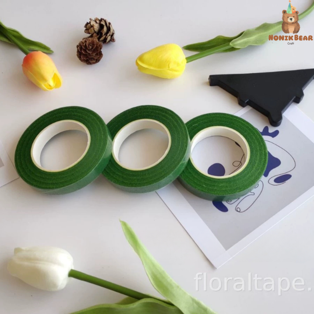 

TERMURAH ISOLASI BUNGA Floral tape flower tape selotip tangkai bunga daun 30 yard per roll (1 lusin dan 1/2 lusin)