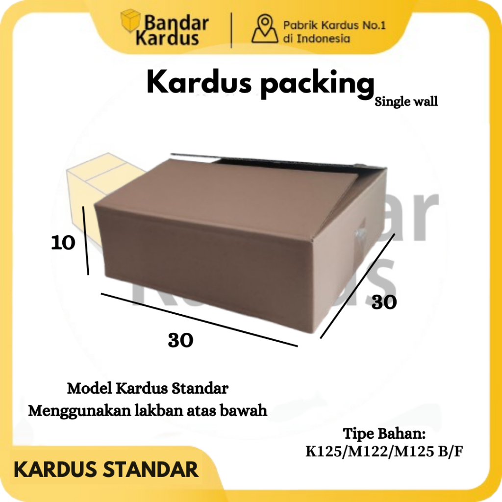 

Kardus Standar | Box Packing Multifungsi Uk 30x30x10 cm - dus karton coklat