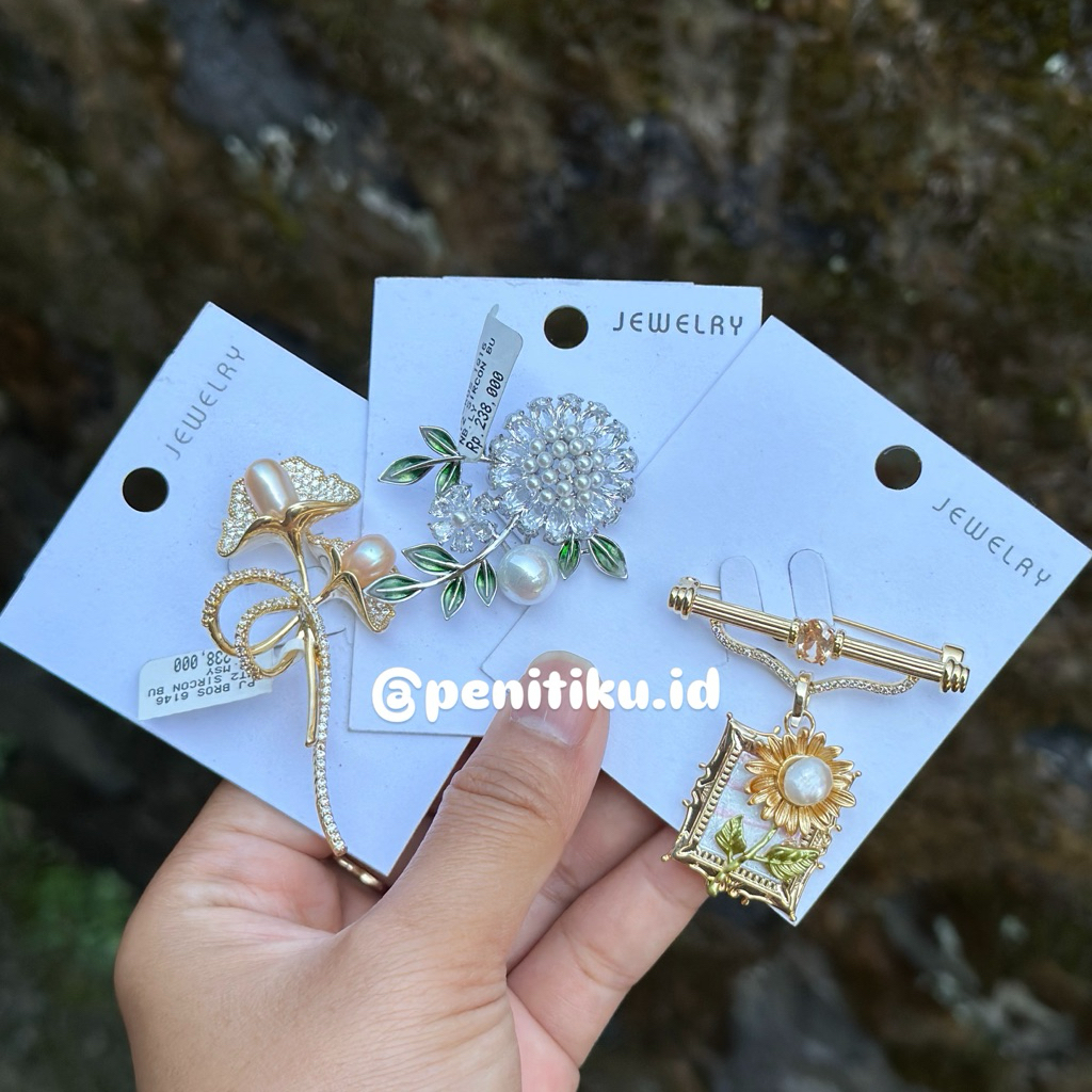 luxury bros bunga putih rhodium 0041
