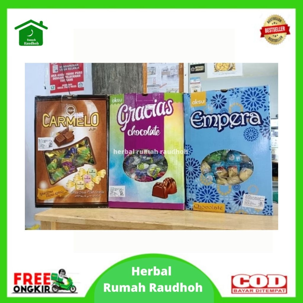

COKLAT AKSU 1 BOX (2 KG) - COKLAT TURKEY CARMELO, GRACIAS, EMPERA OLEH OLEH HAJI & UMROH
