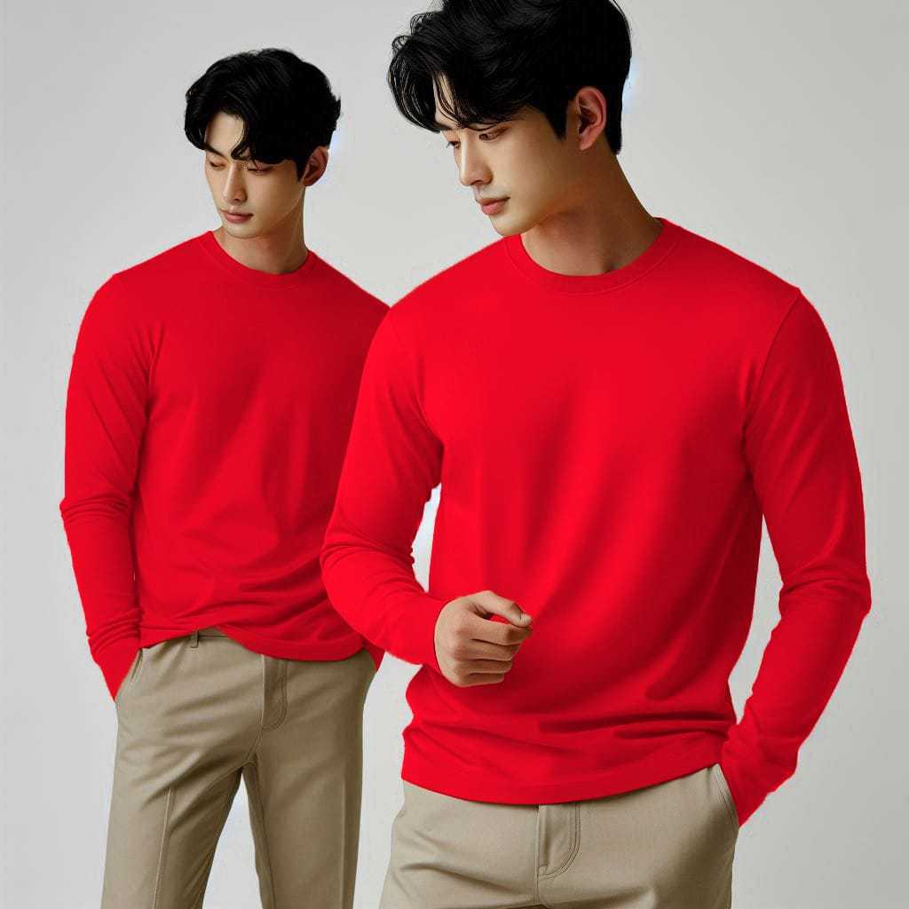 KAOS POLOS LENGAN PANJANG UNISEX COWOK CEWEK BAHAN CATTON 30S ukuran M,L,XL,XXL,XXXL