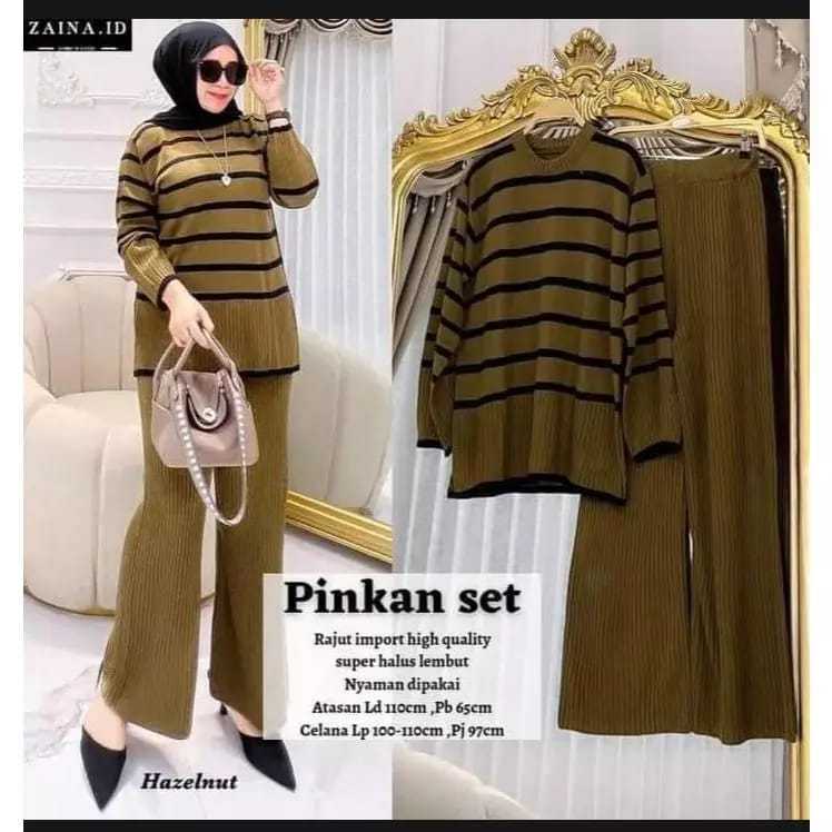 ONESET PINKAN  SETELAN RAJUT // SETELAN RAJUT PINKAN BAHAN IMPORT PREMIUM TERBAR