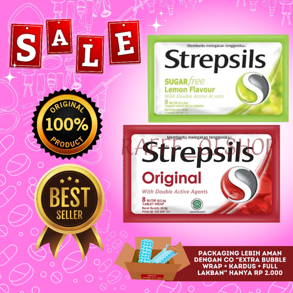 

Strepsils Hisap Tenggorokan - Original & Sugar-Free Lemon (8 Butir)