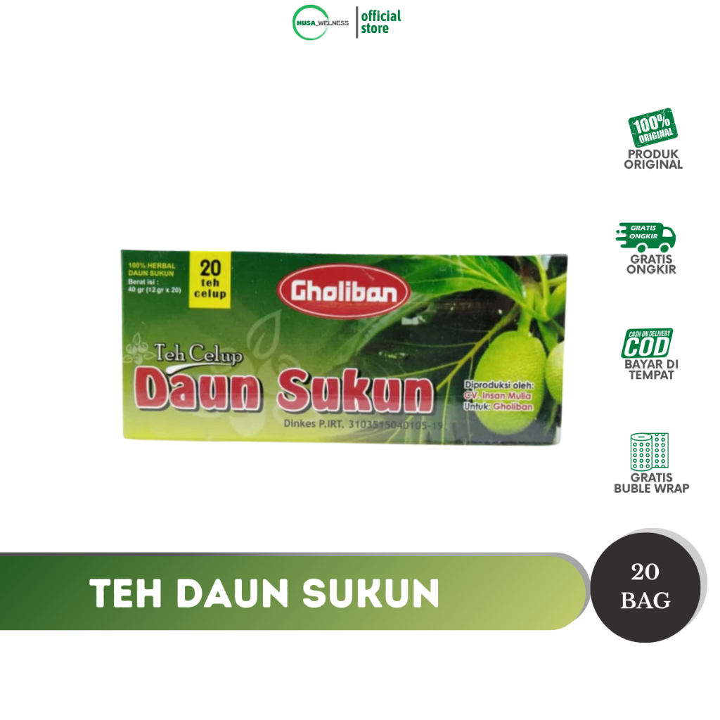 

TEH CELUP DAUN SUKUN – Gholiban Herbal Alami | bantu turunkan kolesterol & tekanan darah | jaga kesehatan jantung & ginjal | original 100% | STOK READY