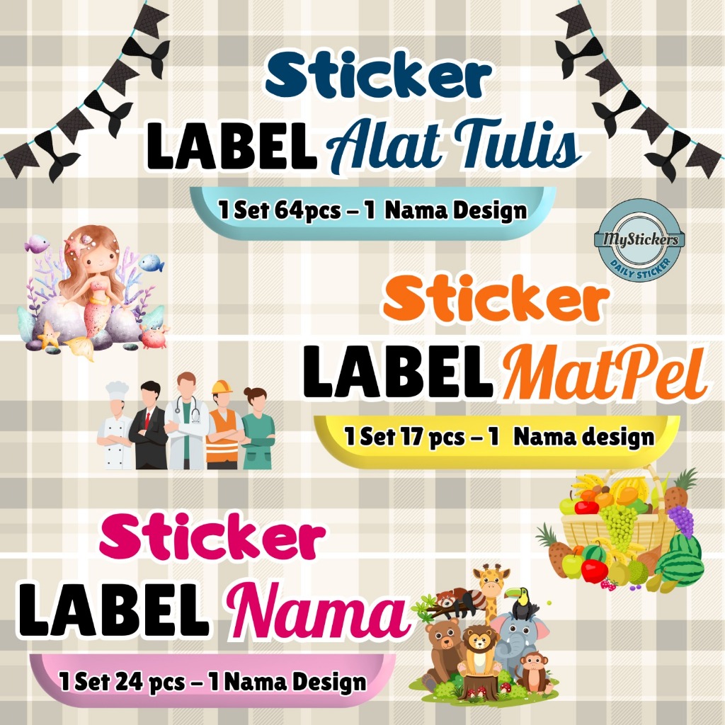 

STICKER/STIKER Label Alat Tulis - Label Mata Pelajaran - Label Nama