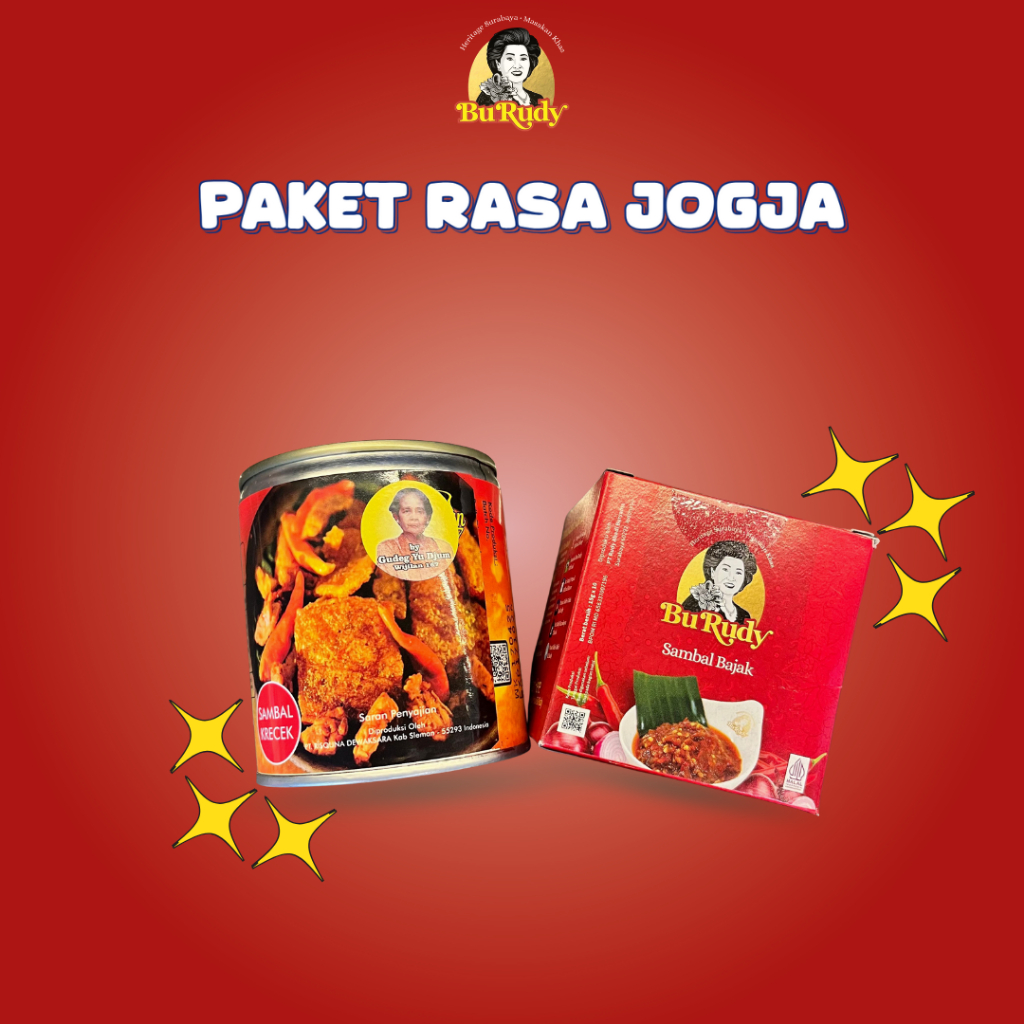

[PAKET ASLI JOGJA] Yu Djum Gudeg Sambal Krecek + Sambal Bajak Bu Rudy