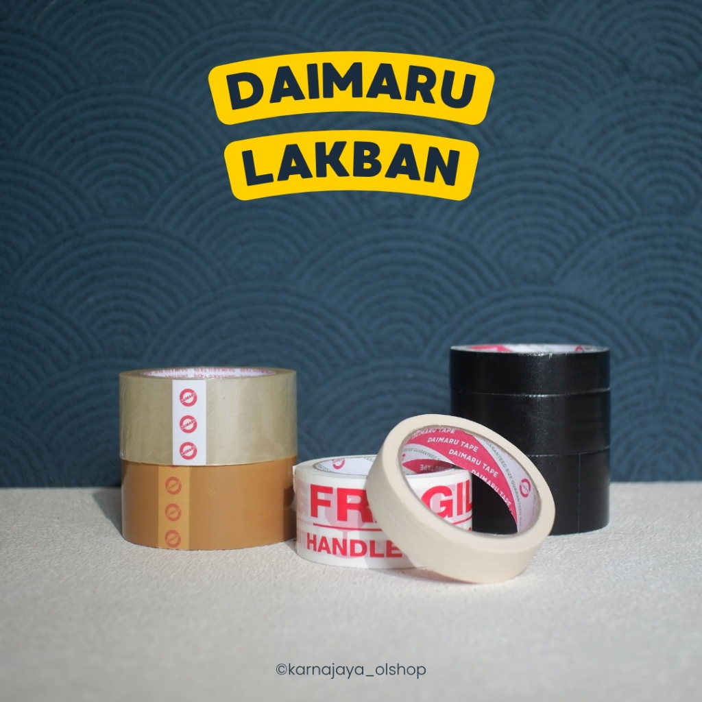 

Lakban / Solatip Daimaru Tape Bening Coklat 2inch 48mm x 90yard Isolasi Opp