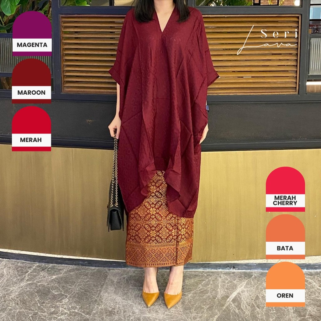 Lausboutique-Tunik Aruna Polos-Seri Lava-Tunik Batik [Hanya Atasan]