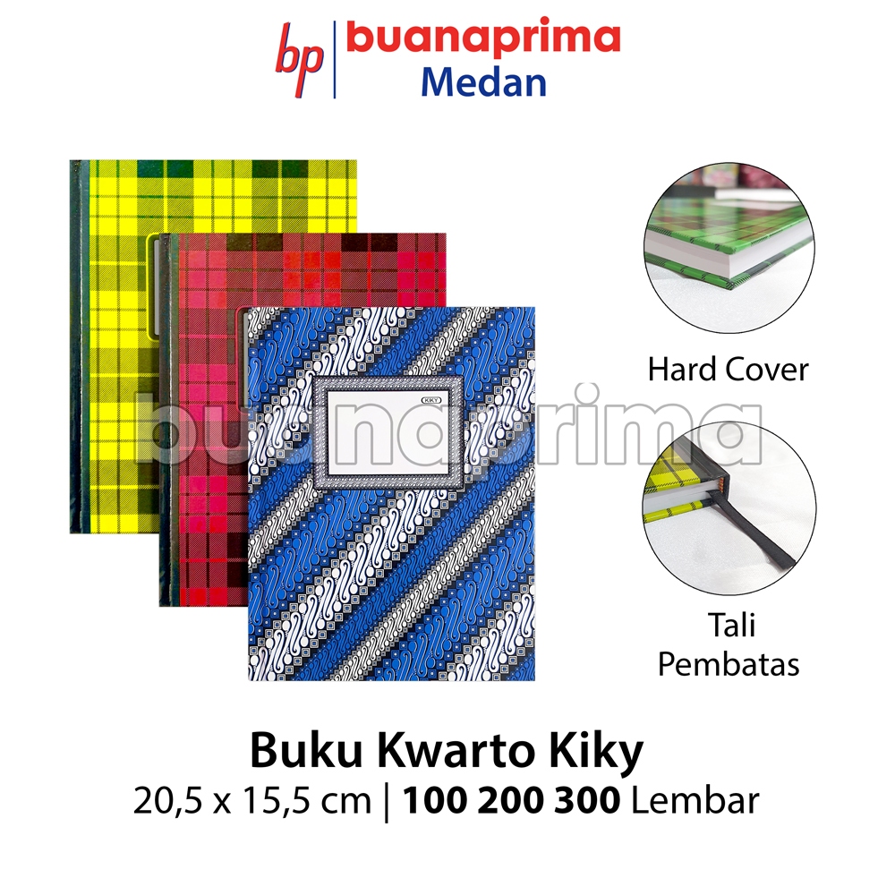 

Buku KWARTO HARD COVER KIKY 100 200 300 Lembar per pcs Buku A5 Bergaris Quarto