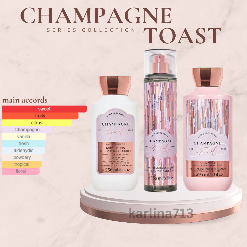 BBW Champagne Toast Series ( Mist - Lotion - Body Butter - Shower Gel - Travel ) Bath and Body Works