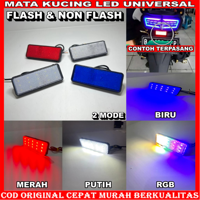 ORIGINAL LAMPU REM LED STOP TAMBAHAN VARIASI DIAM KEDIP LAMPU MATA KUCING MOTOR MERK SXC ORI SXC
