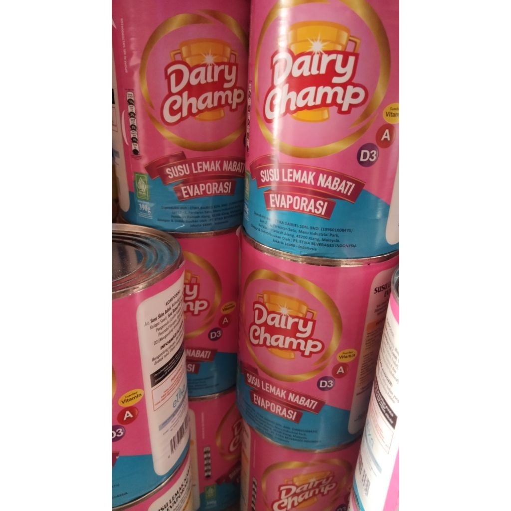 

susu evaporasi Dairy champ 390g exp mei 2026