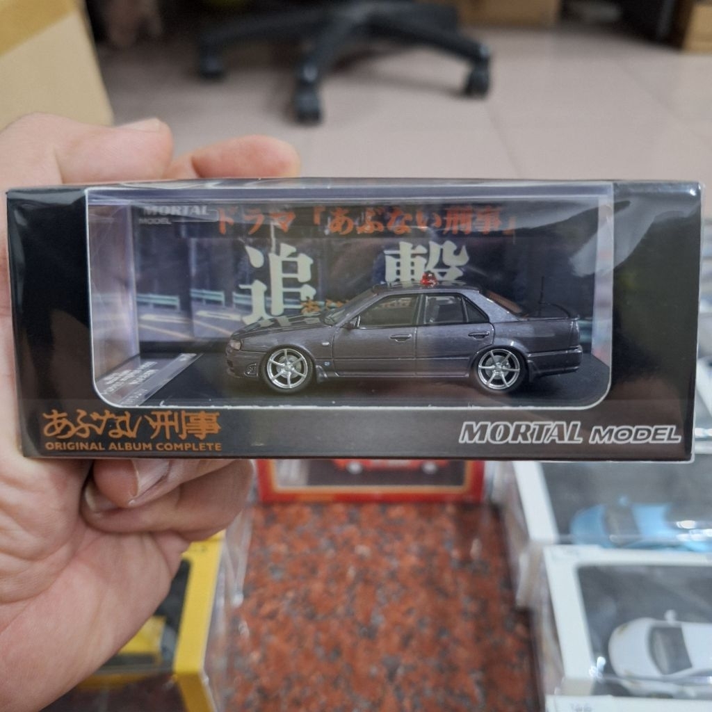 Mortal Diecast Skala 64 Nissan ER34 Grey Japan InterPol Police Edition