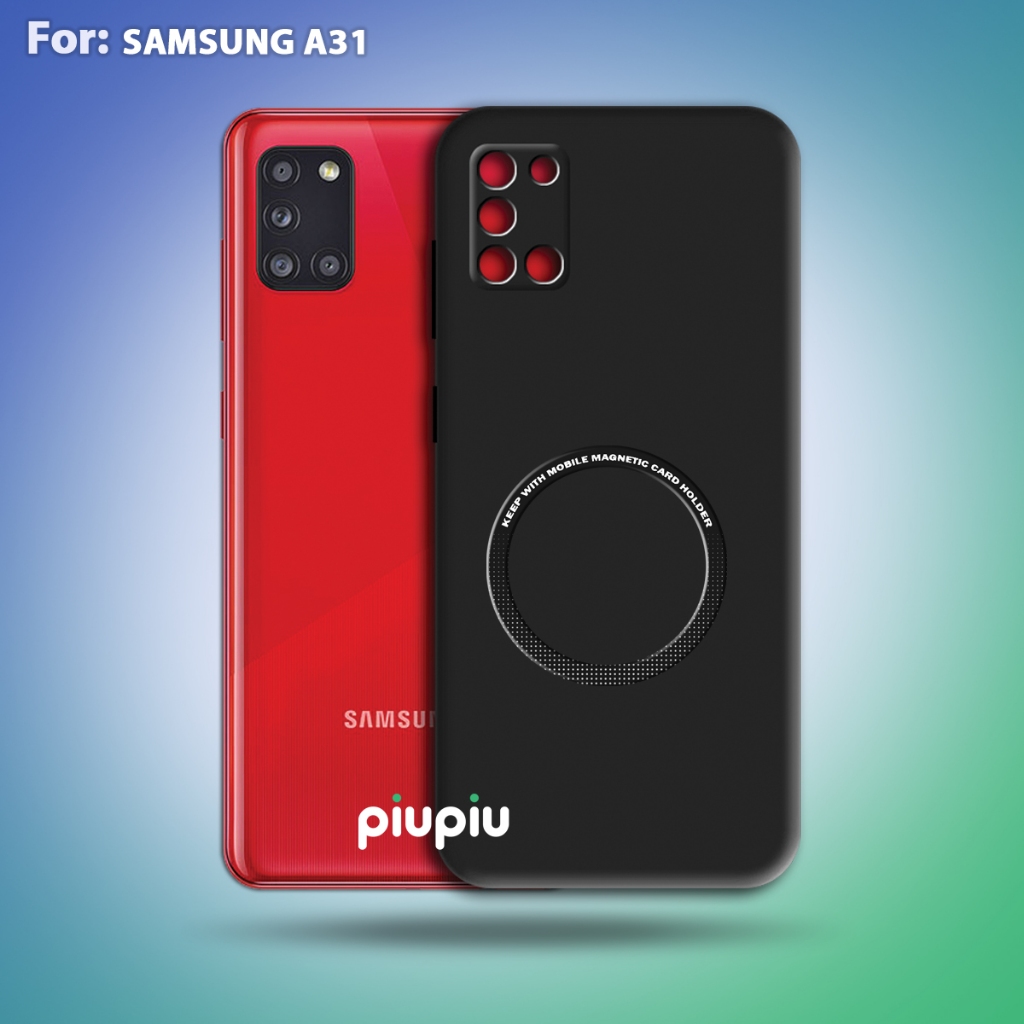 Case Samsung A31 Softcase With Ring Magnetic Premium Casing