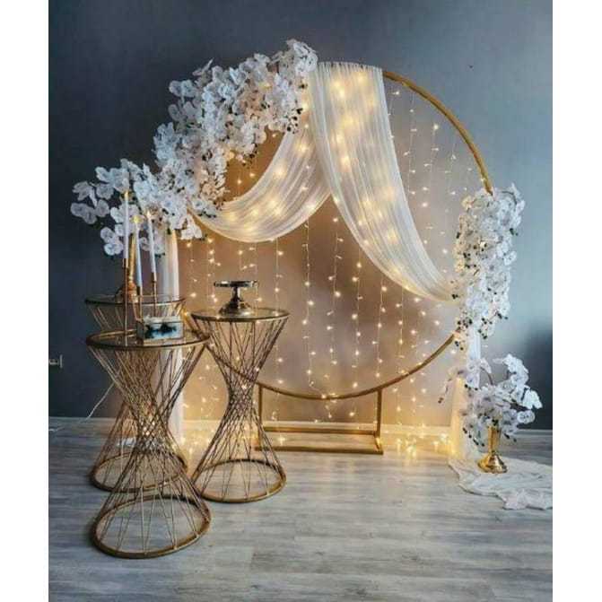 DEKORASI PERNIKAHAN DAN LAMARAN MODEL LINGKARAN ELEGANT/BACKDROP LINGKARR/R/RAN  UNTUK ACARA WEDDING