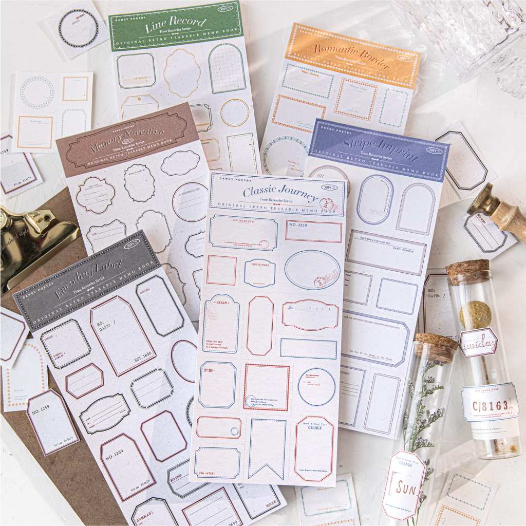 

(5M52) 30 Lembar Kertas Hias Seri Perekam Waktu 9,5x20,5cm Untuk Dekorasi Scrapbook Bullet Journal Diary Jurnal Retro Vintage