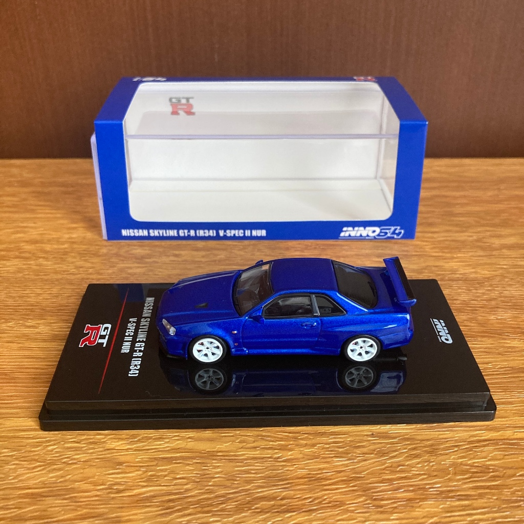 INNO64 Nissan Skyline GT-R R34 GTR GT R 34 V-Spec VSpec II 2 Nur Diecast INNO 64 Bayside Blue Biru