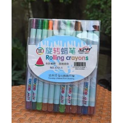

crayon rolling putar 12 warna pensil warna panjang twist crayon
