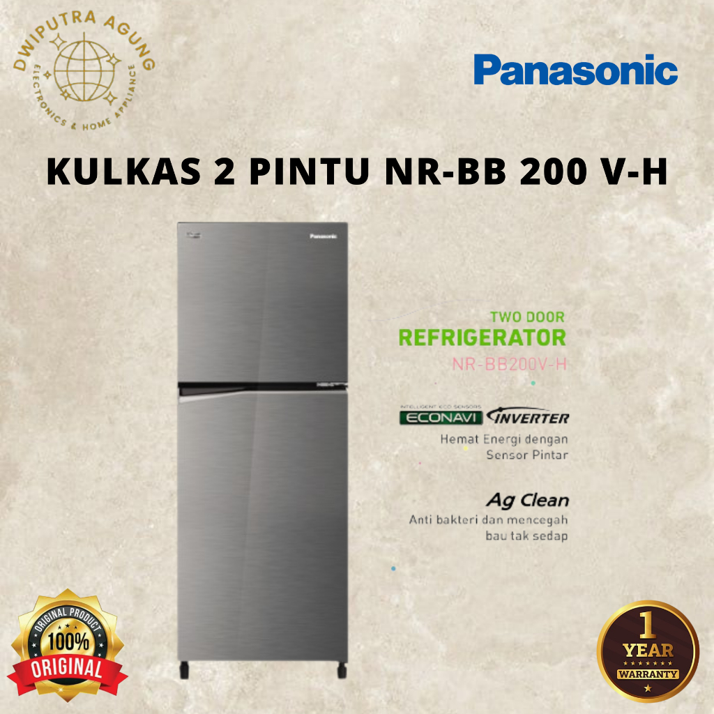 KULKAS 2 PINTU NR-BB 200 V-H / KULKAS 2 PINTU PANASONIC NR-BB 200 V-H