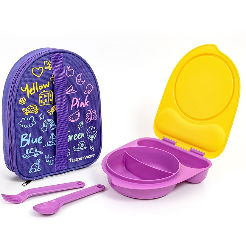 Kiddos Lunch 400ml  purple PROMO kiddos lunch box ORI kiddos bowl with spoon 350ml Tupperware