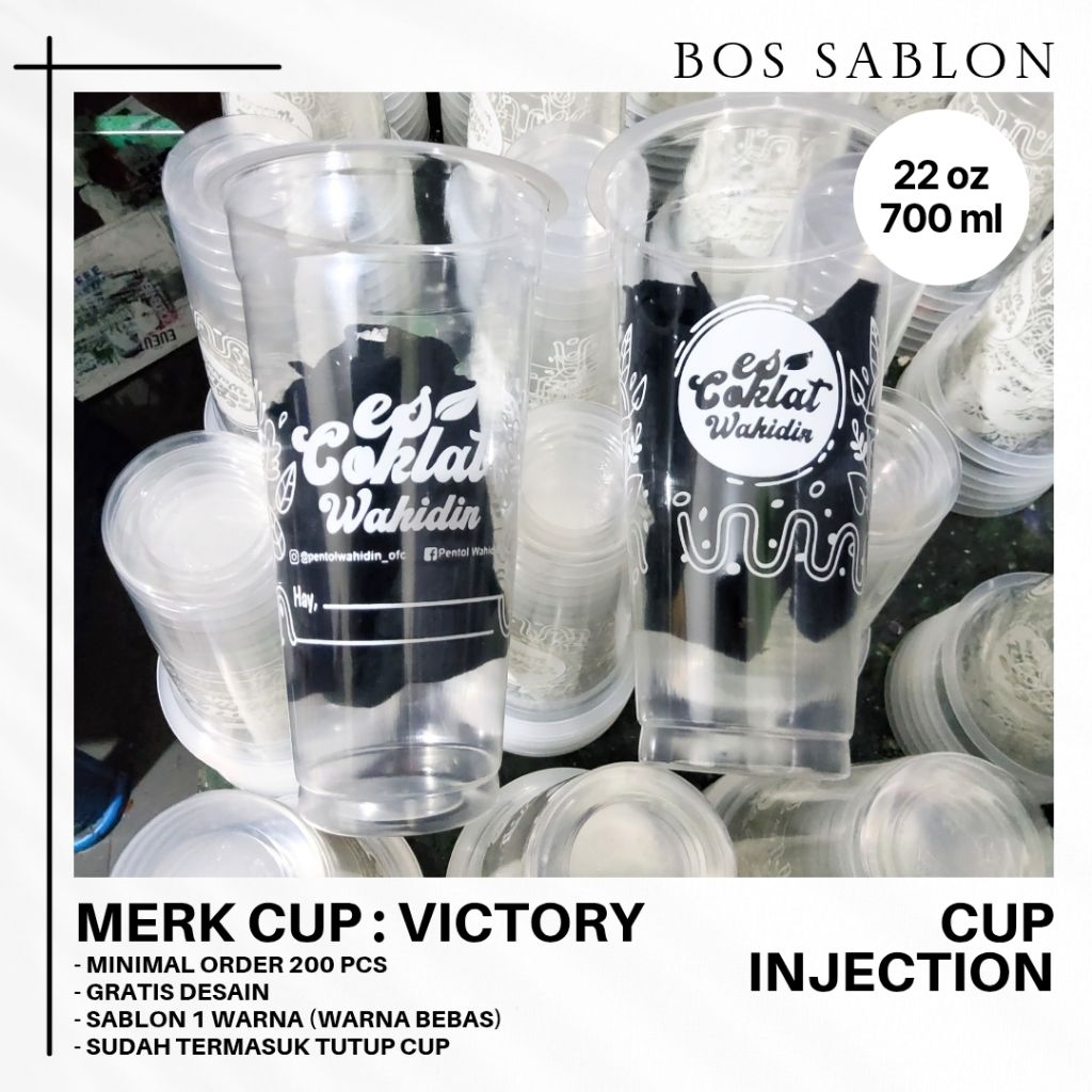 SABLON CUP INJECTION - 12 oz, 14 oz, 16 oz & 22 oz   - CUP SLIM, DATAR & OVAL - CUP MERK VICTORY - M