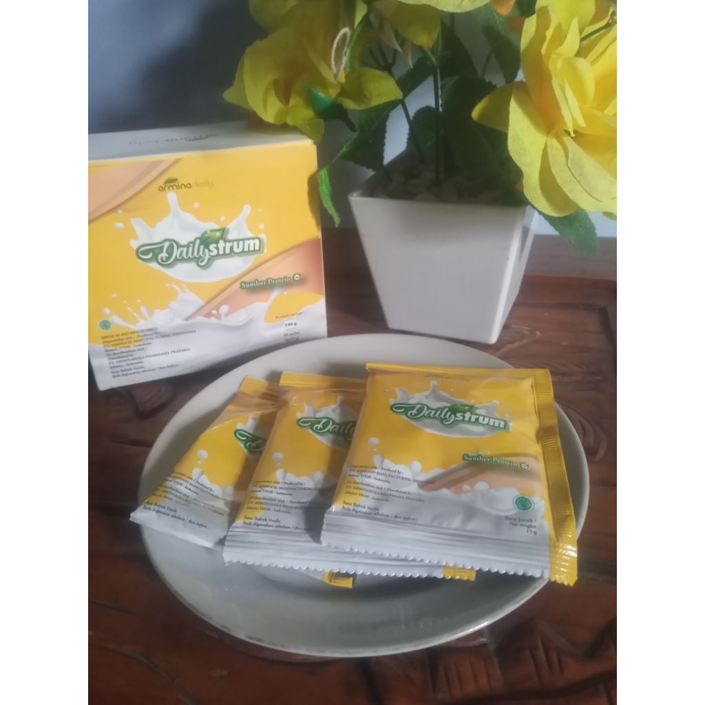 

Susu Dailystrum kemasan 3 sachet @ 15 gr