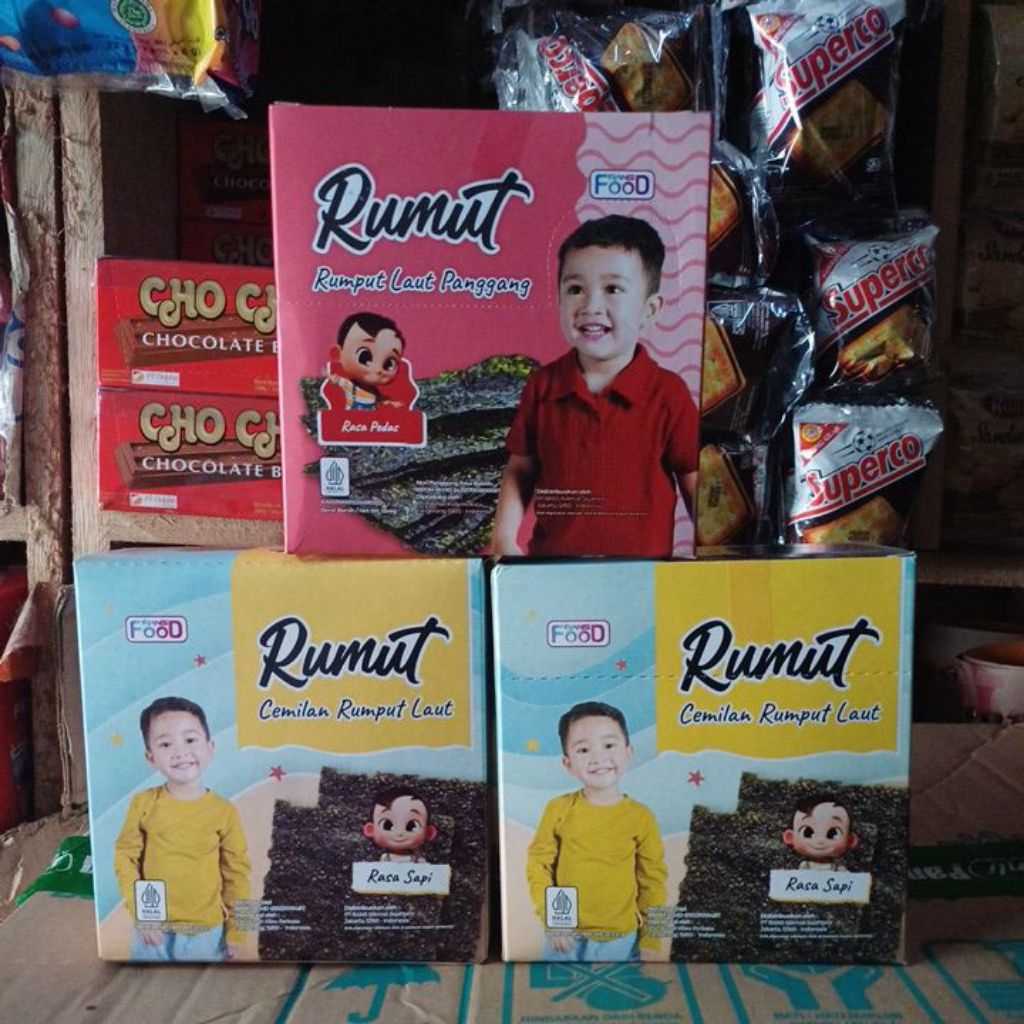 

Rumut si Aa Rafathar (Cemilan Rumput laut/ Nori) 1pak isi 12pcs